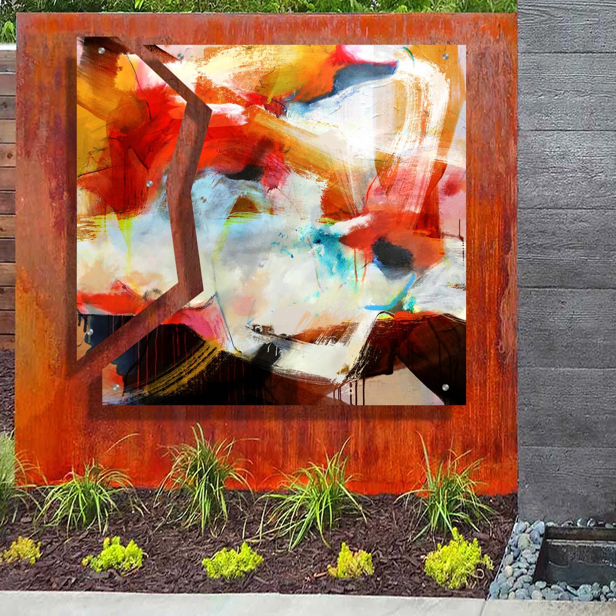 Abstract Print By Lynne Godina-Orme, 49 X 49", State Of Mind - Diptych, Original Artwork