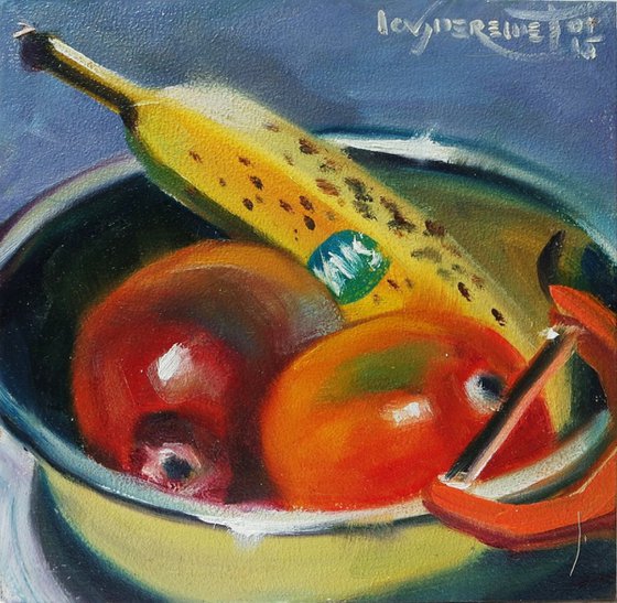 'A VITAMINE DOSIS' - Small Oil Painting on Panel