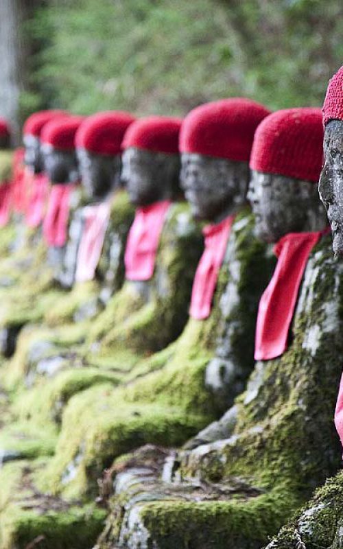 Jizo Statues, Kanmangafuchi, Nikko by Paula Smith