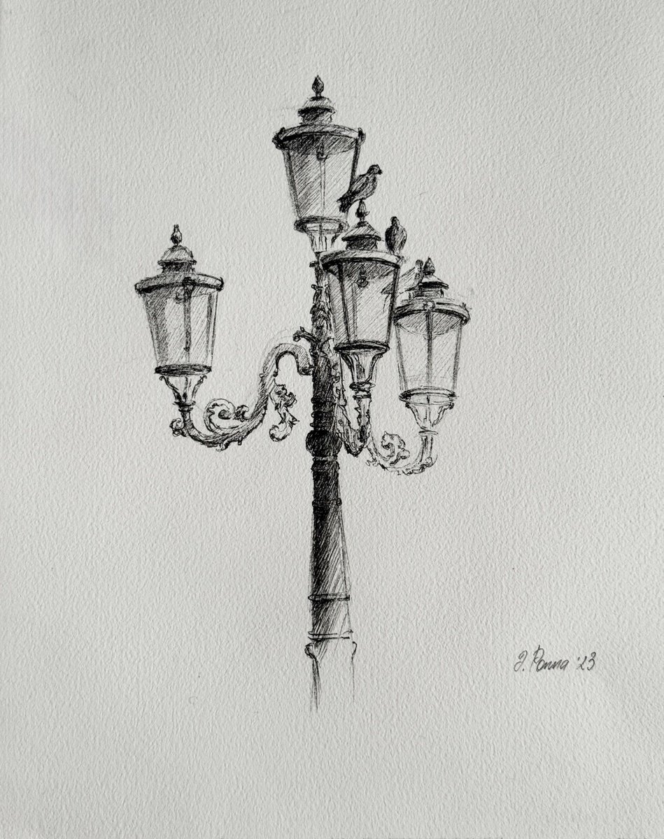 Graphic Ink Drawing , Whispers Of An Old Street By Irina Ponna, 9 X 11, Artwork For Sale On Artfinder