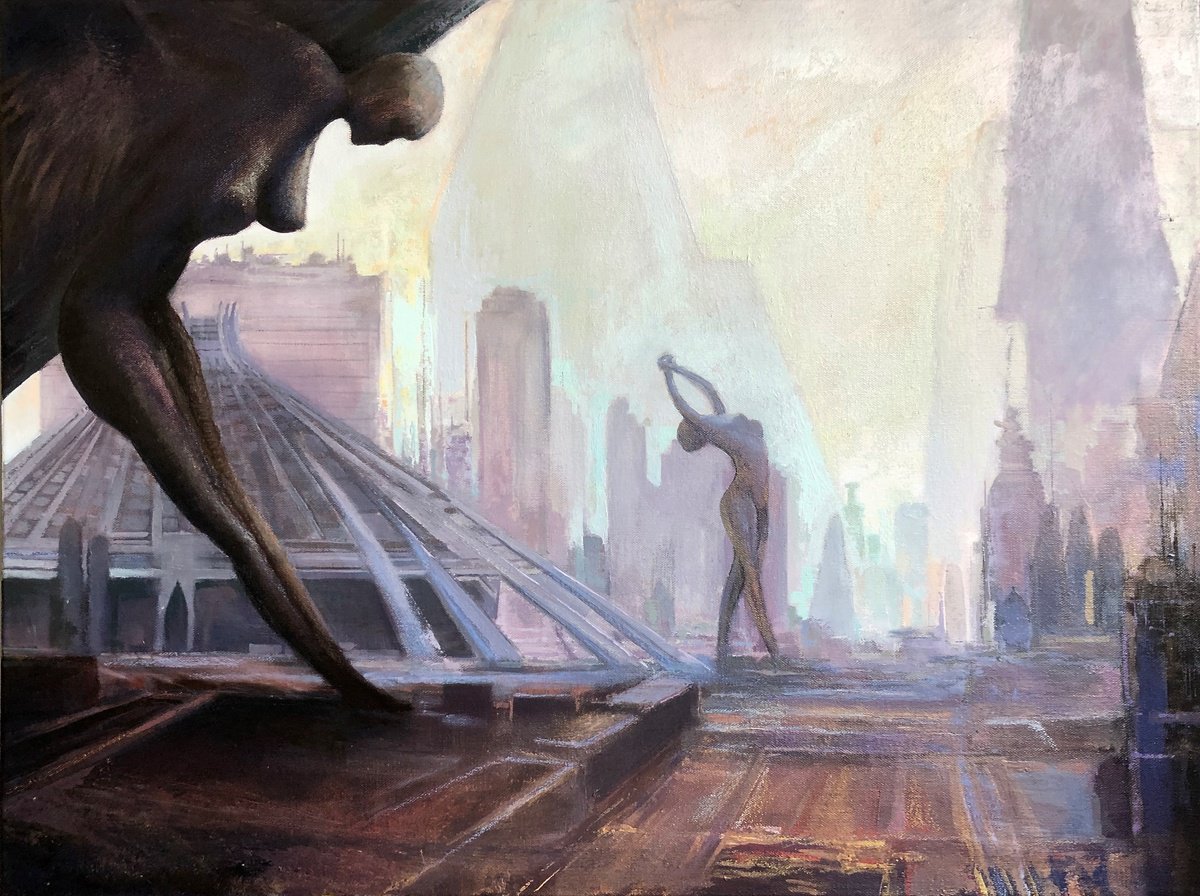Surrealistic Oil Painting , 2049 Dreamscape By Simon Jones, 31 X 24, Artwork For Sale On Artfinder