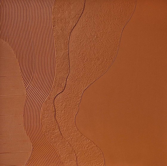 "Nulla 2" Terracotta textured abstract art