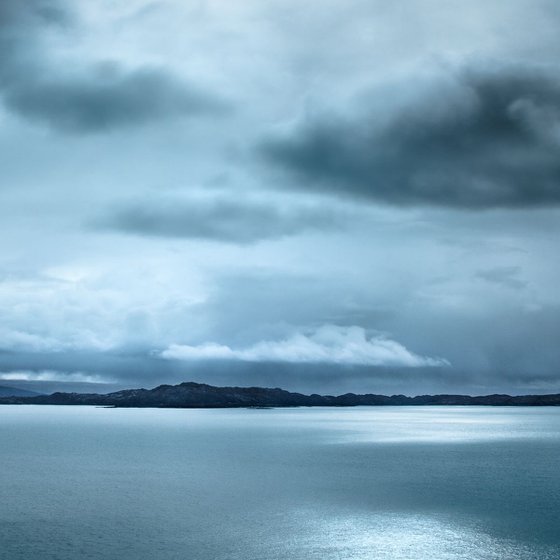 Skye Silver  -  Classic Blue and white cloudscape on canvas