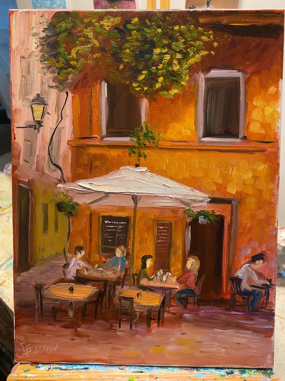 Italian cafe in summer