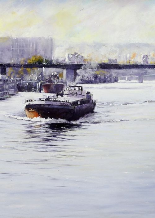 Barge on the Seine by Brian Halton
