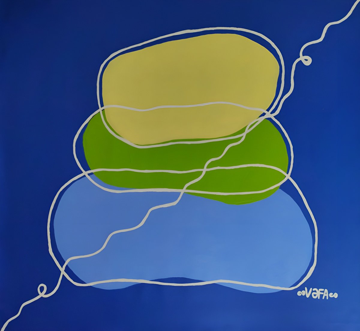 Surrealistic Landscape Acrylic Painting By Vafa Majidli, 36 X 34", Zen Minimalim. Sublime Simplicity, Original Artwork