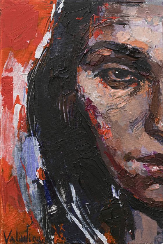 Abstract woman portrait Original painting
