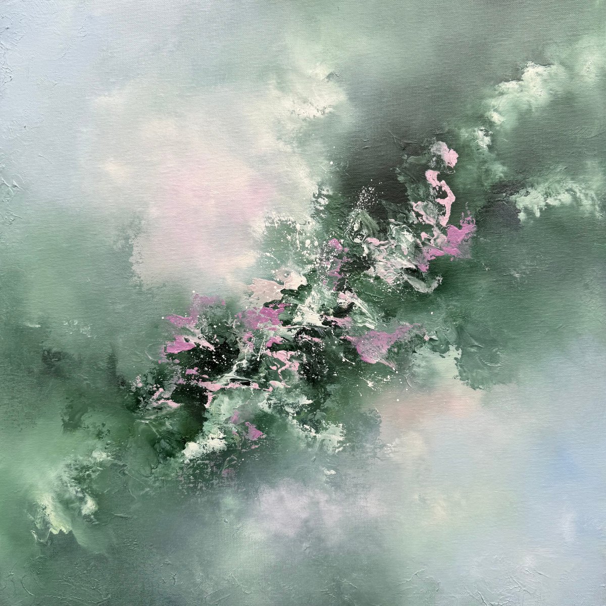 Organic Abstract Oil Painting By Jaimie Volkaerts, 25 X 25, Come And Walk With Me, Original Artwork