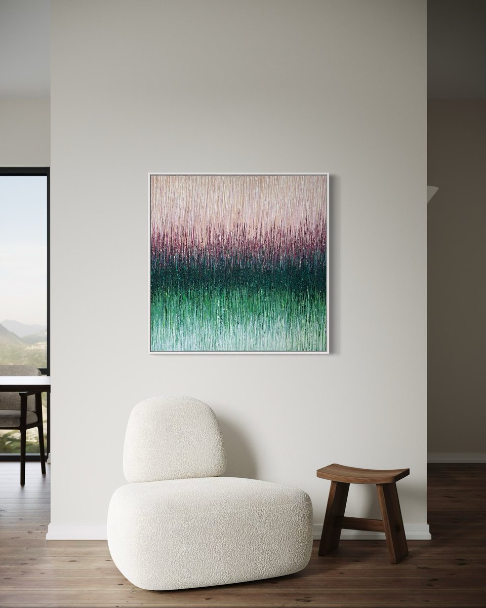 Abstract Acrylic Painting By Daniela Pasqualini, 37 X 37, Beneath The Surface, Original Artwork