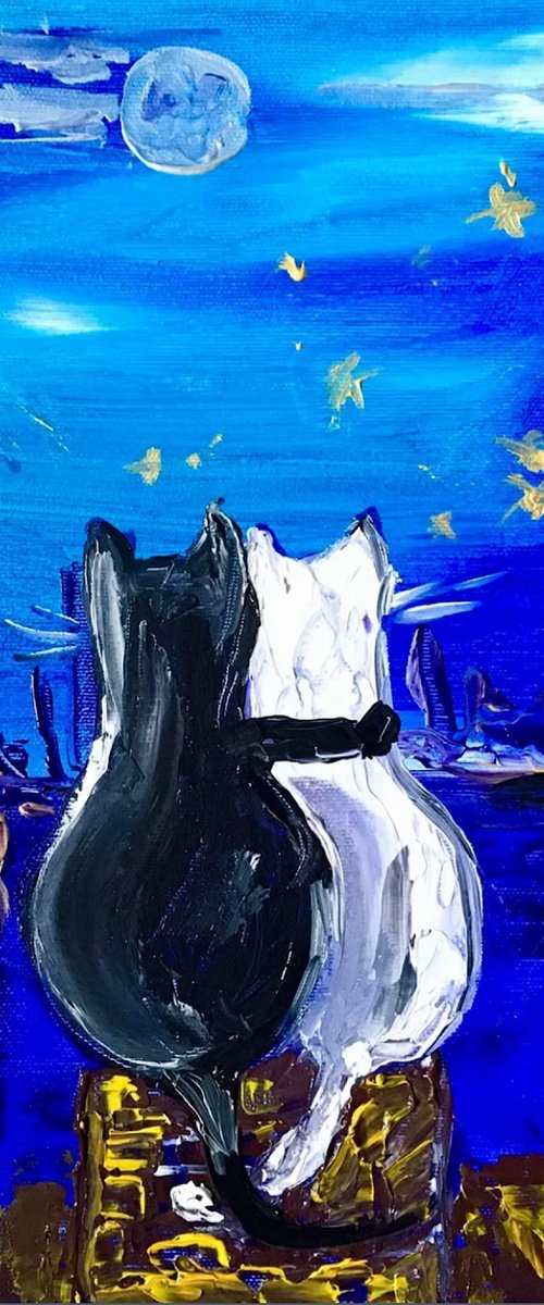 Cats in Paris. Parisian roofs by Olga Koval