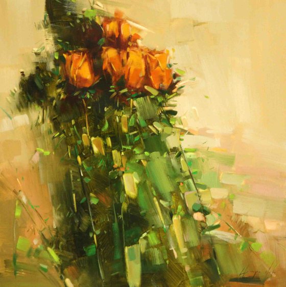 Bouquet of Roses Original oil Painting Contemporary