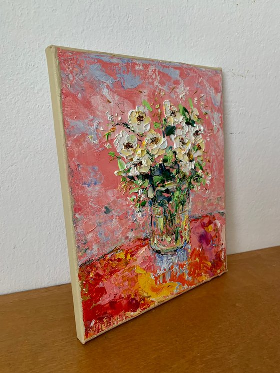 White flowers in vase