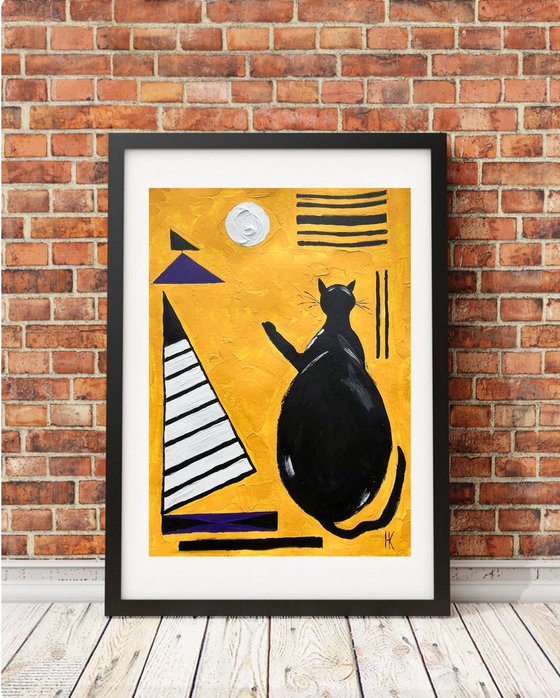 Kandinsky Cat Original Painting