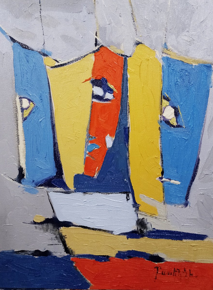 Abstract Landscape Oil Painting By Artyom Basenci, 12 X 16, Eyes Of The Wind, Original Artwork