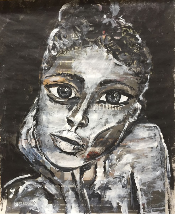 Thinking About You On Newspaper Woman Face Art P Artfinder