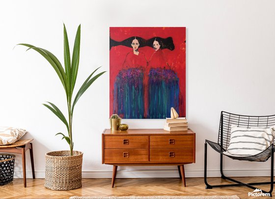 Sisters with Flowers