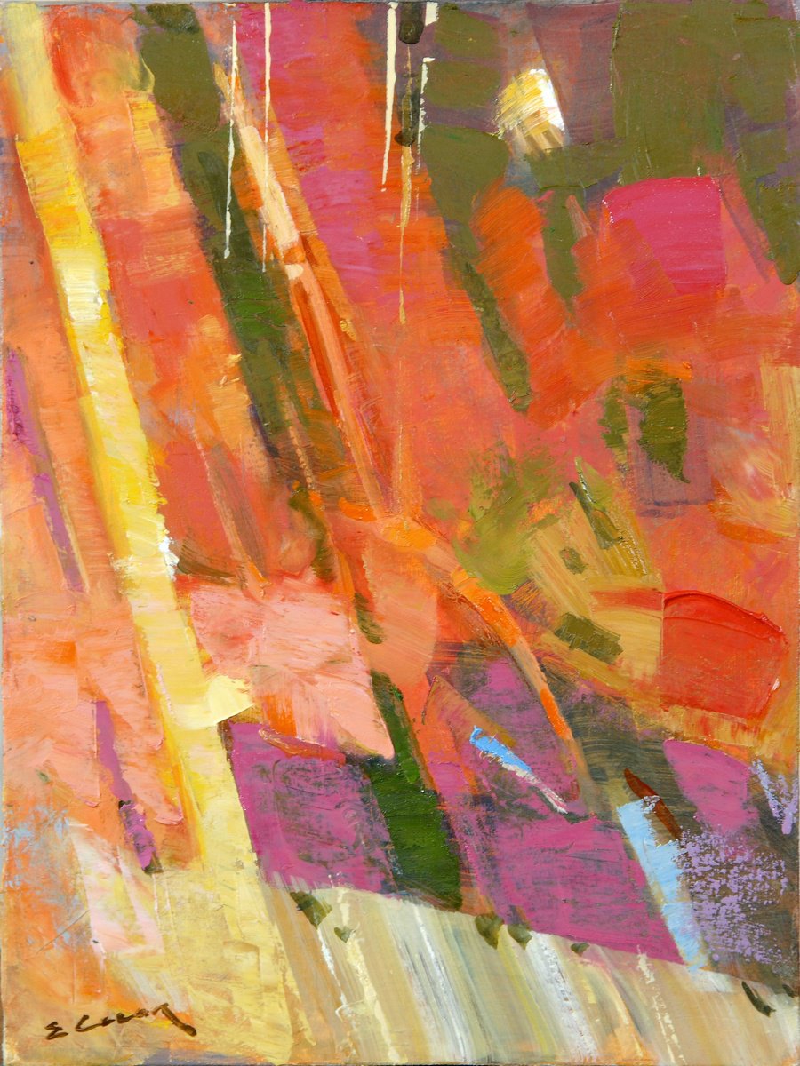 Expressive Abstract Oil Painting By Eugene Segal, 12 X 16, The Stones, Original Artwork