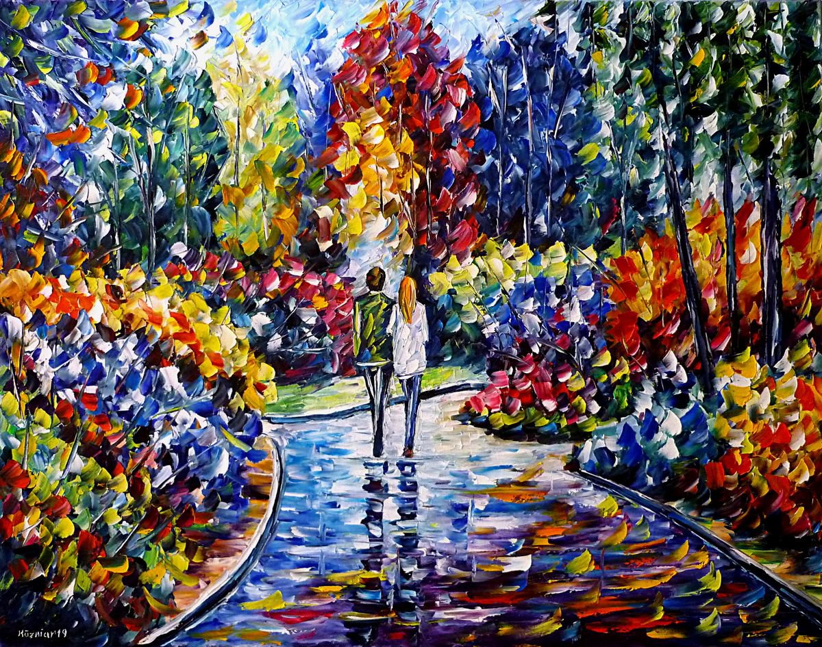 Expressive Oil Painting , In The Garden By Mirek Kuzniar, 35 X 28, Artwork For Sale On Artfinder