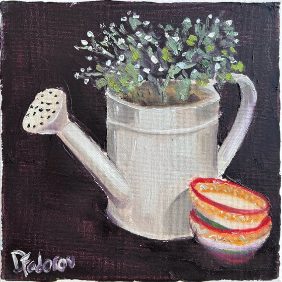 Watering can still life
