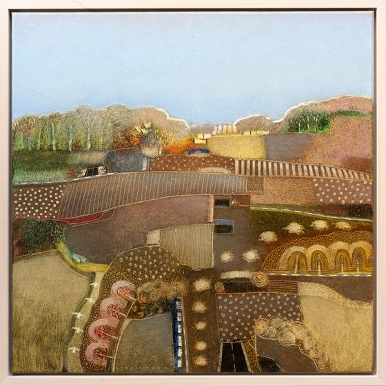 A cloudless blue sky