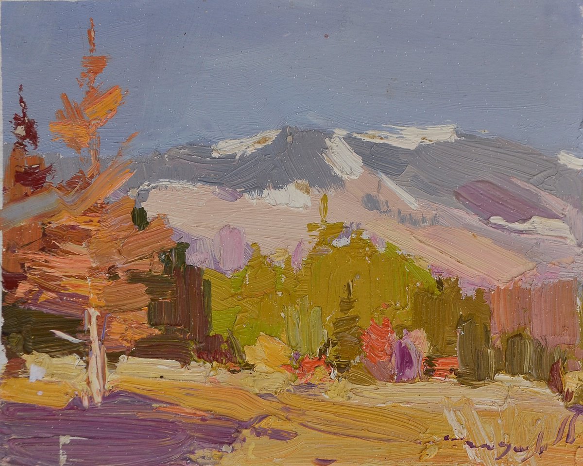 Impressionistic Landscape Oil Painting By Alexander Shandor, 10 X 8, Etude 59, Original Artwork