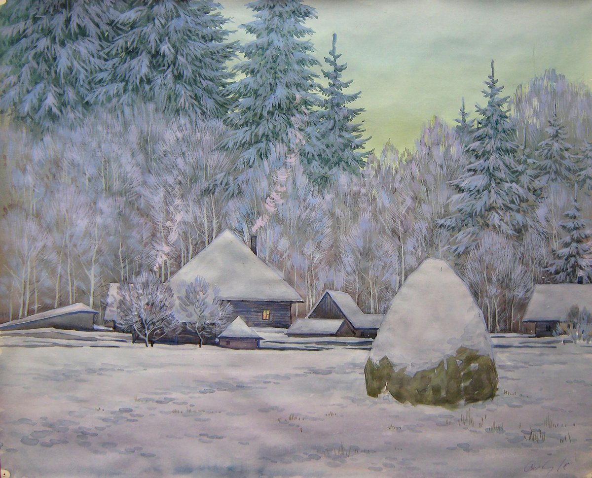 Impressionistic Landscape Watercolour By Valeriy Savenets-1, 20 X 16", Fast, Original Artwork