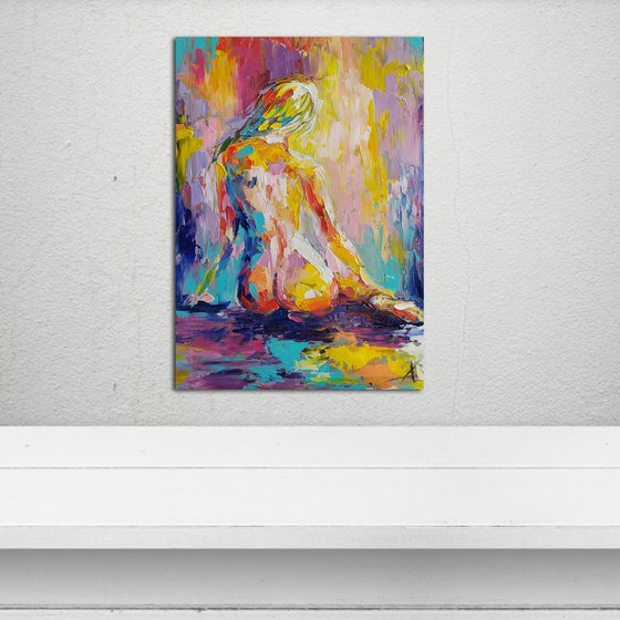 ''Morning'' - nude, erotic, body, woman, woman body, oil painting, a gift for him, gift for man, nu