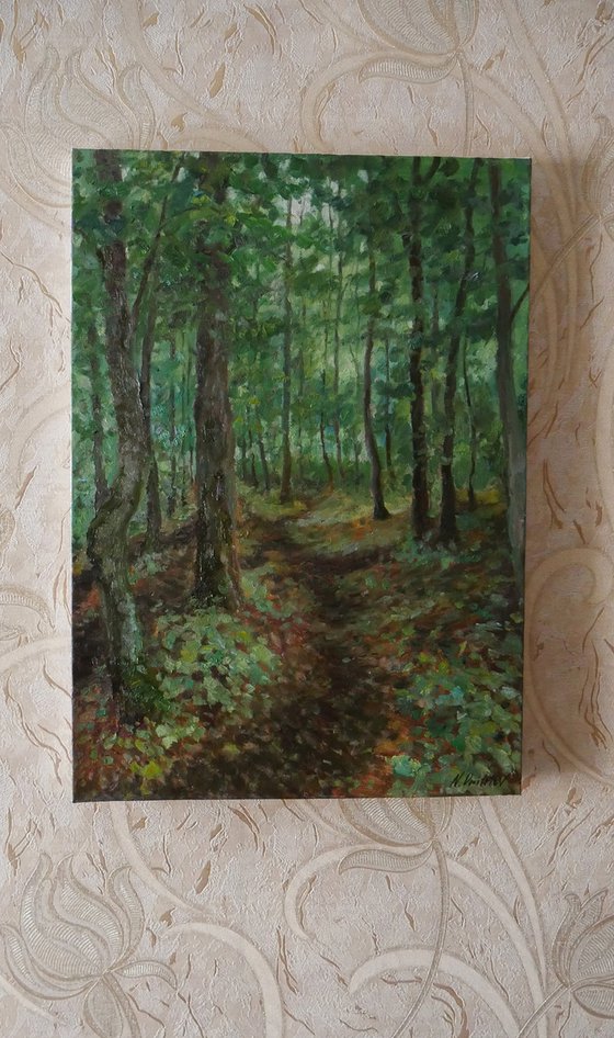 The Forest Path - summer landscape painting