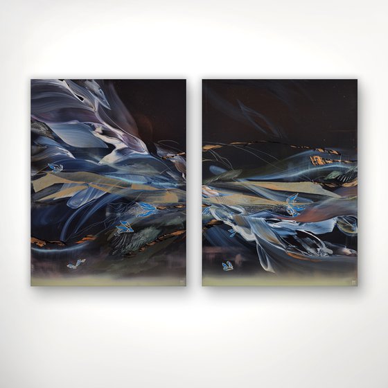 Synaptic Bloom Diptych