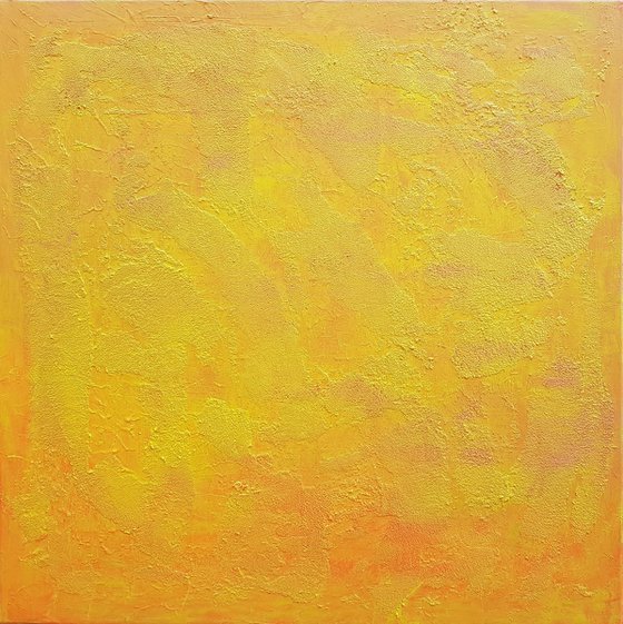 Reaching the stars - triptych yelow - orange  minimalistic painting