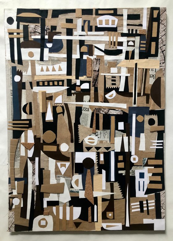 Abstract composition. Original Collage Art