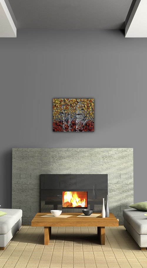 Fall’s Dance Impasto by Lena Owens at OLena Art