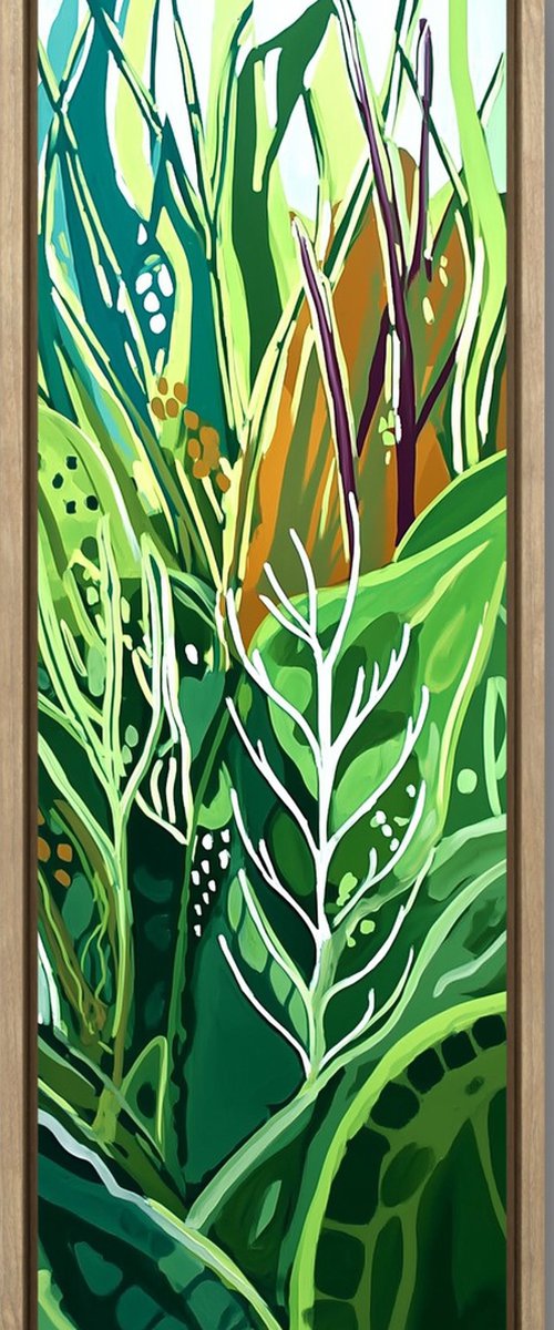 Magic Greenery #6 green painting by V+V Kniazievi
