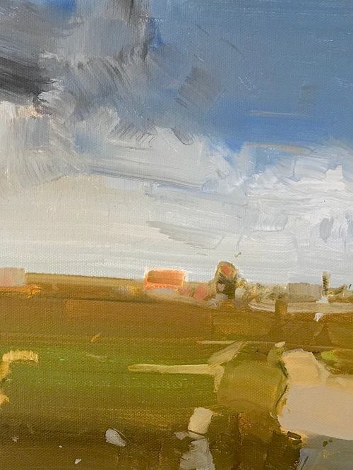 The Hill, Original oil painting, One of a kind Signed by Vahe Yeremyan