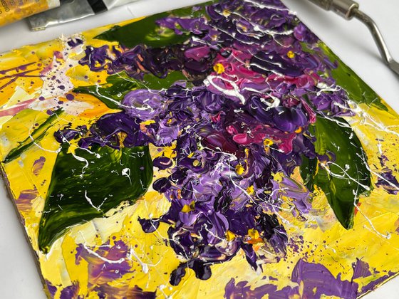 Lilac original oil impasto painting