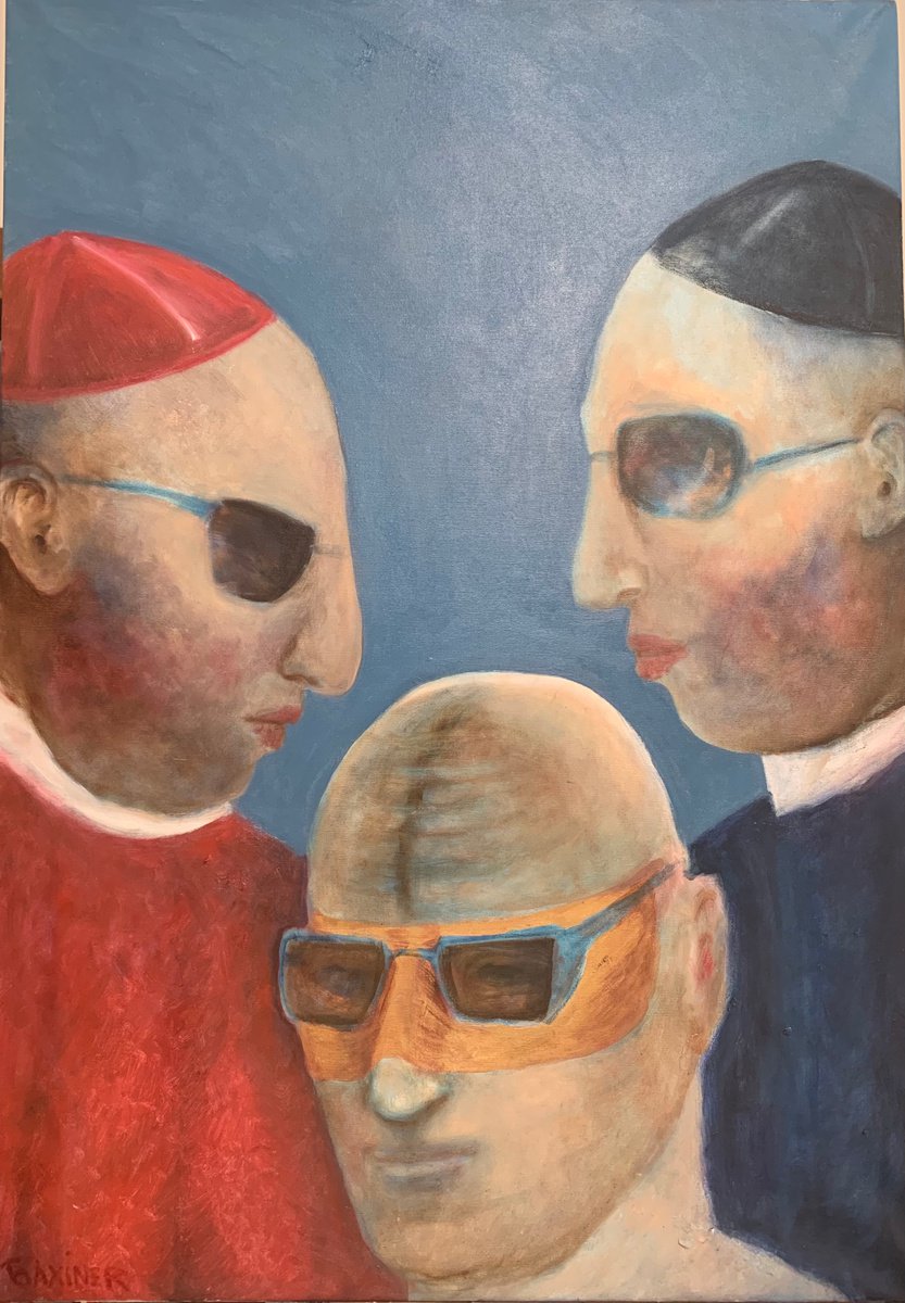 Expressive Oil Painting , Space Surgeons. Mister X By Leo Baxiner, 28 X 39, Artwork For Sale On Artfinder