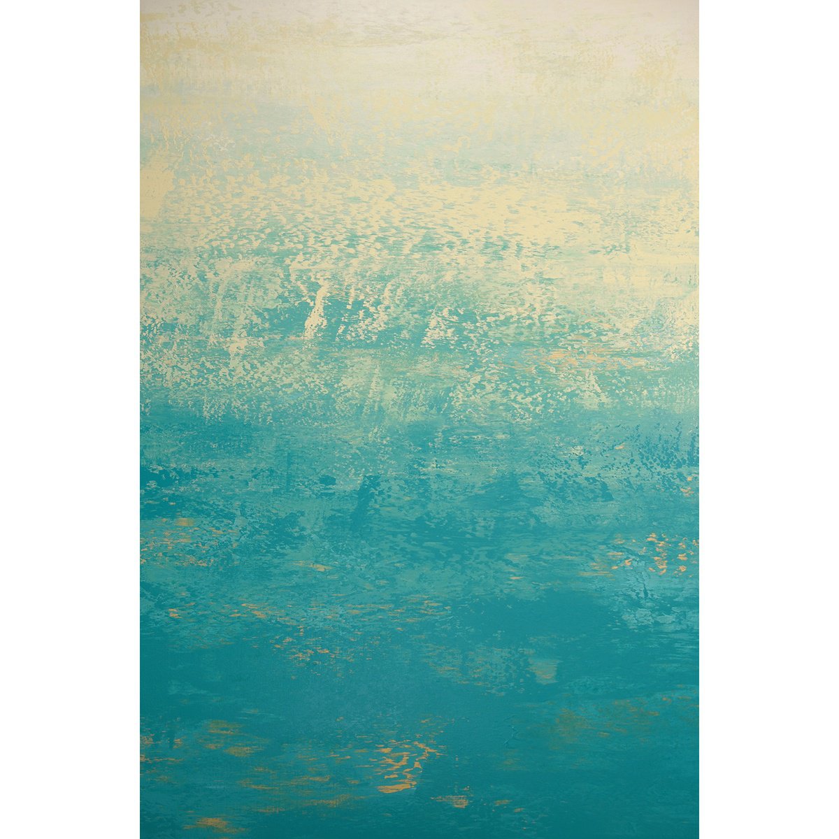 Expressive Abstract Acrylic Painting By Suzanne Vaughan, 40 X 60", Beach Colors - Seascape, Original Artwork