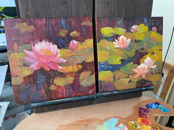 Water Lily Diptych