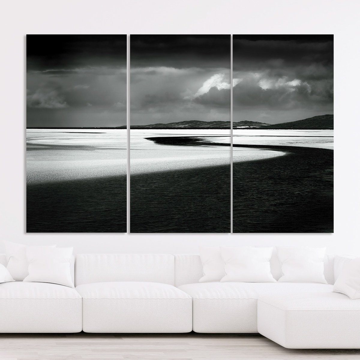 Abstract Landscape Photograph By Lynne Douglas, 105 X 70", Spring At Luskentyre Tryptich, Original Artwork