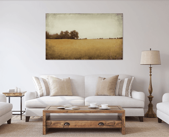 Summer Oak Trees 220914, earth tones tonal landscape with trees