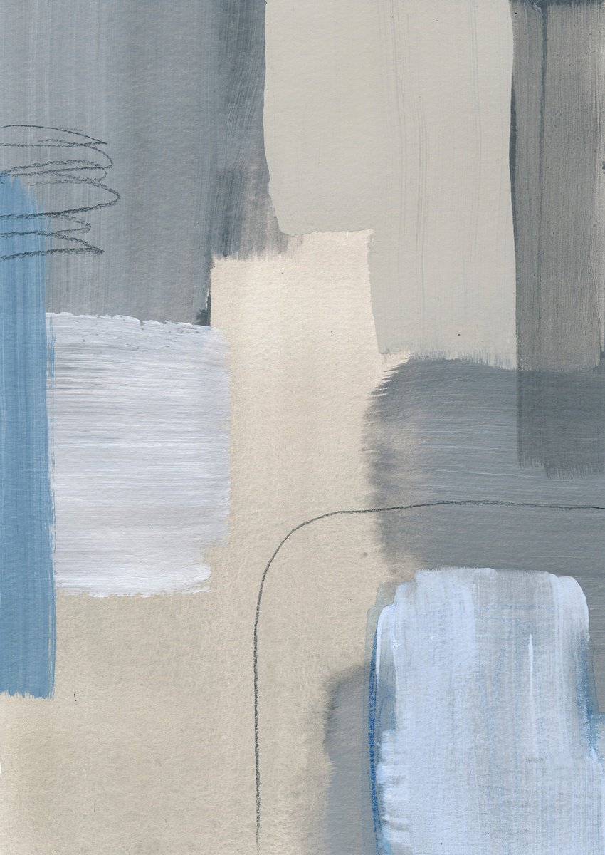 Organic Abstract Acrylic Painting By Mareike Bohmer, 8 X 12", Soft Edges 4, Original Artwork