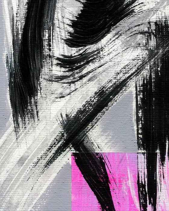 Bright Purple Abstract on Gray
