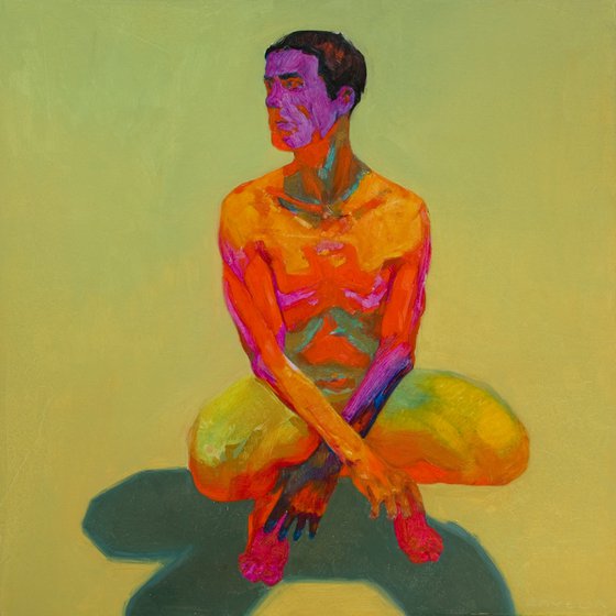 pop art: modern still life of a multicolored man