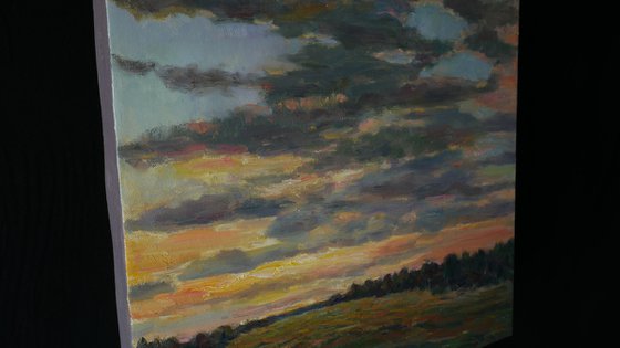 The Beautiful Sunset - sky landscape painting