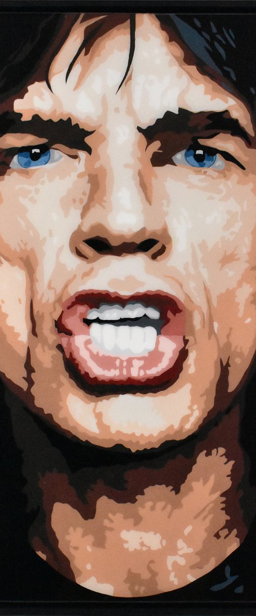 Mick Jagger framed painting by Robert Kerr