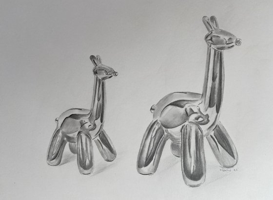 Two balloon giraffes