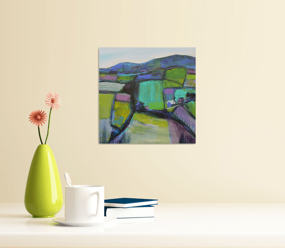 Abstract landscape - Dales #1  (ready to hang semi abstract landscape on box canvas)