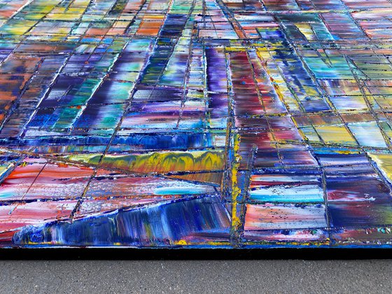 "Structural Integrity" - FREE International Shipping and Save As A Series - Original Xt Large PMS Abstract Diptych Oil Paintings On Canvas - 120" x 60"