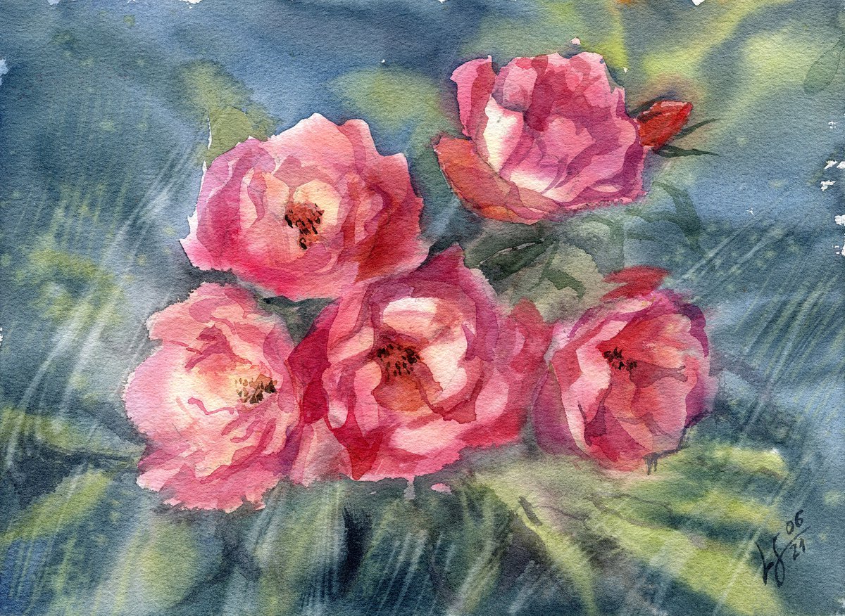 Pink roses by SVITLANA LAGUTINA
