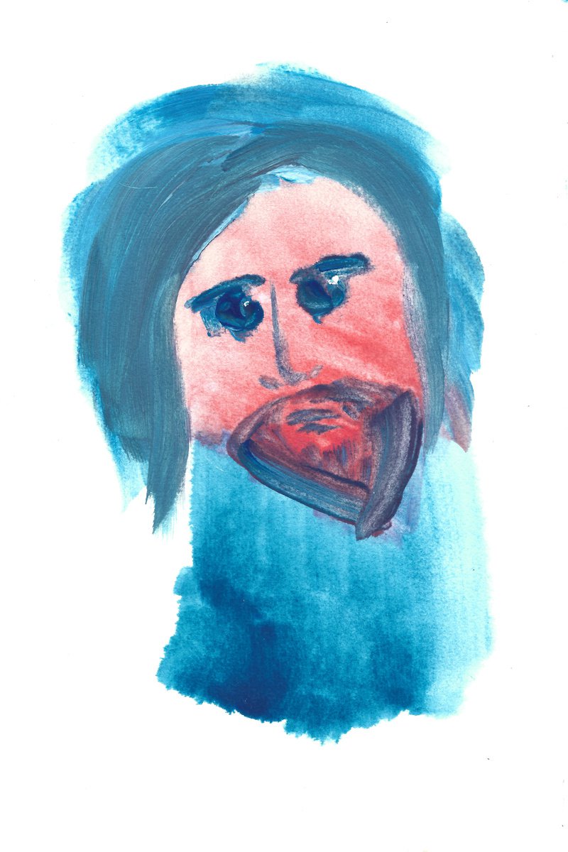 Impressionistic Portrait Acrylic Painting By Denys Kuvaiev, 6 X 9, Self-Portrait, Original Artwork